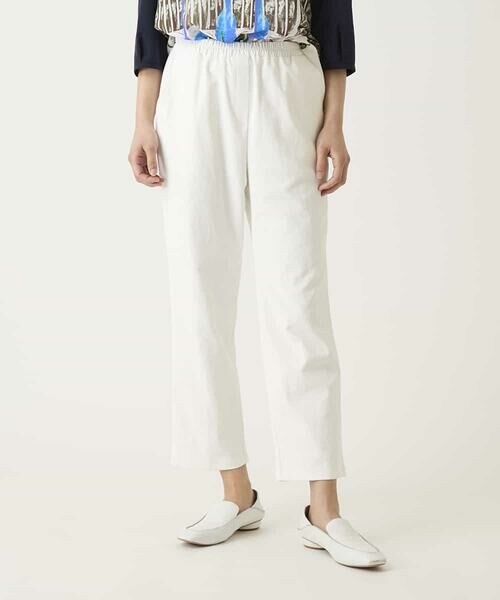 HIROKO BIS / ヒロコビス ショート・ハーフ・半端丈パンツ | ボディシェルテーパードイージーパンツ（ホワイト）