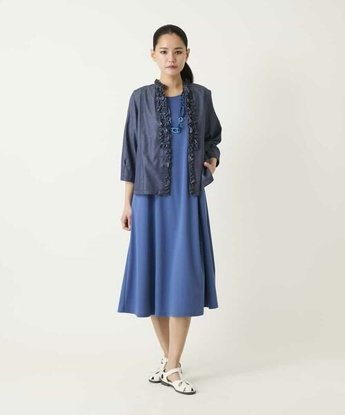 HIROKO BIS / ヒロコビス ロング・マキシ丈ワンピース | 切り替えフレアジャージーワンピース | 詳細2