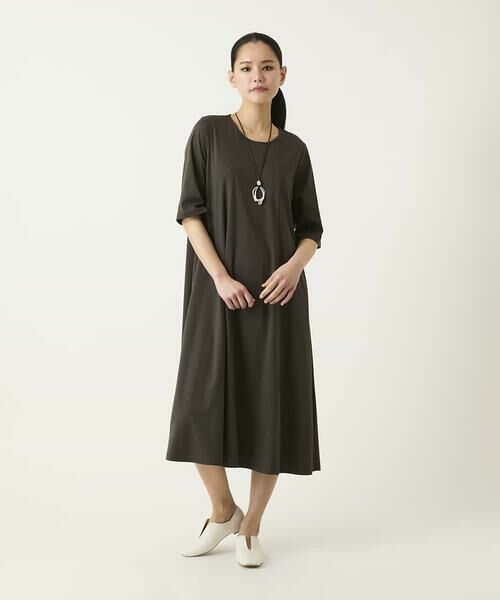 HIROKO BIS / ヒロコビス ロング・マキシ丈ワンピース | 切り替えフレアジャージーワンピース | 詳細4