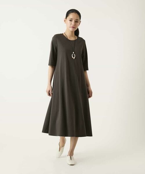 HIROKO BIS / ヒロコビス ロング・マキシ丈ワンピース | 切り替えフレアジャージーワンピース | 詳細5