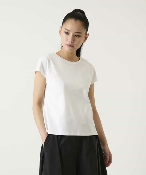 HIROKO BIS / ヒロコビス カットソー | フレンチスリーブコットンカットソー（ホワイト）