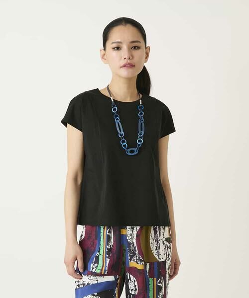 HIROKO BIS / ヒロコビス カットソー | フレンチスリーブコットンカットソー（ブラック）