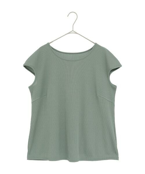 HIROKO BIS / ヒロコビス カットソー | キャップスリーブデザインカットソー /洗濯機で洗える（カーキ）