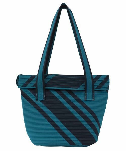 HIROKO BIS / ヒロコビス トートバッグ | ランダムストライプニットバッグ（ブルー）