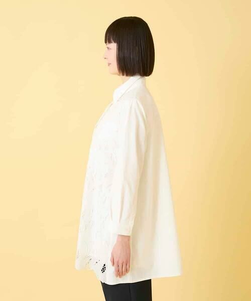 HIROKO BIS / ヒロコビス チュニック | フラワー刺繍コットンロングシャツ | 詳細3