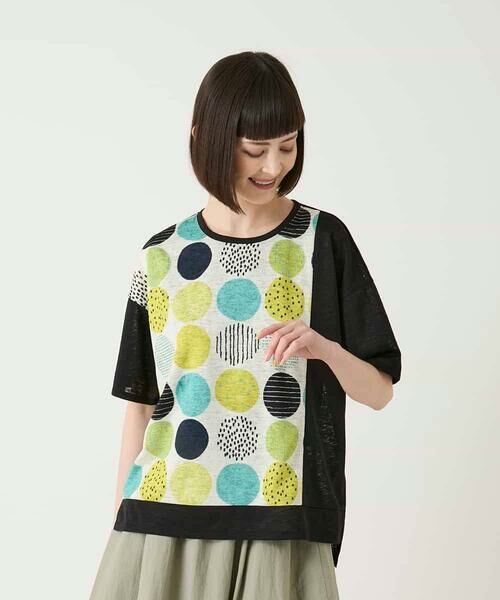 HIROKO BIS / ヒロコビス カットソー | カラフルパターンドットTシャツ | 詳細10
