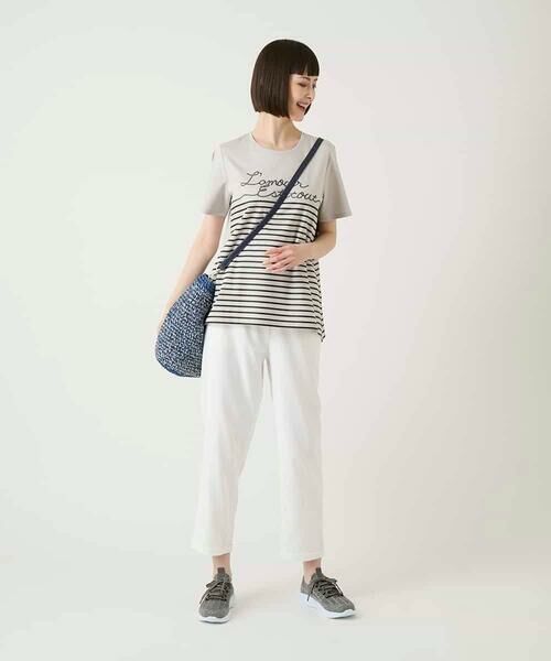 HIROKO BIS / ヒロコビス カットソー | ラメロゴ刺繍ボーダーＰtカットソー | 詳細13