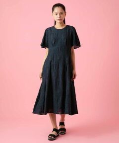 HIROKO BIS / ヒロコビス ロング・マキシ丈ワンピース | フラワージャカードAラインワンピース /洗える