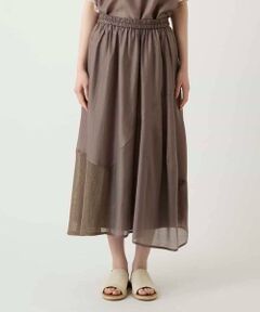 HIROKO BIS / ヒロコビス ロング・マキシ丈スカート | メッシュアクセントアシンメトリースカート /洗える
