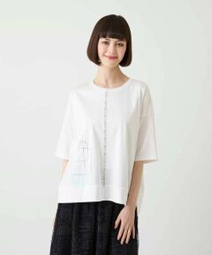 HIROKO BIS / ヒロコビス カットソー | 【接触冷感】ミシンステッチボクシーシルエットTシャツ