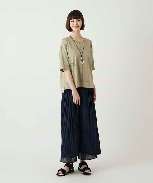 HIROKO BIS / ヒロコビス カットソー | 【接触冷感】ミシンステッチボクシーシルエットTシャツ | 詳細12