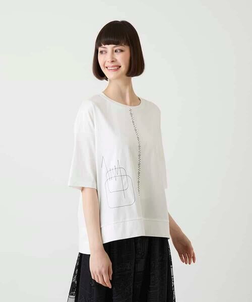 HIROKO BIS / ヒロコビス カットソー | 【接触冷感】ミシンステッチボクシーシルエットTシャツ | 詳細13