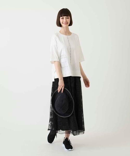 HIROKO BIS / ヒロコビス カットソー | 【接触冷感】ミシンステッチボクシーシルエットTシャツ | 詳細14
