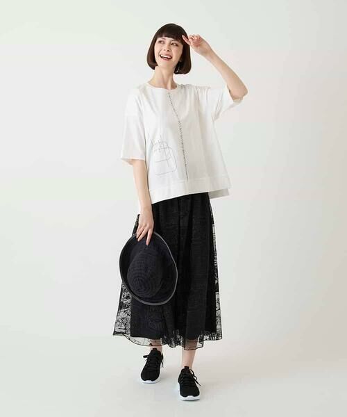 HIROKO BIS / ヒロコビス カットソー | 【接触冷感】ミシンステッチボクシーシルエットTシャツ | 詳細15