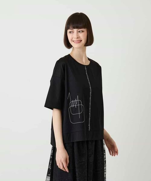 HIROKO BIS / ヒロコビス カットソー | 【接触冷感】ミシンステッチボクシーシルエットTシャツ | 詳細16
