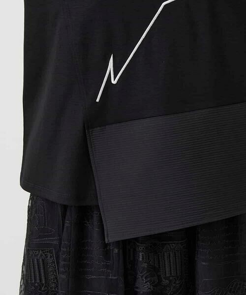 HIROKO BIS / ヒロコビス カットソー | 【接触冷感】異素材切り替えフラワー刺繍デザインTシャツ | 詳細7