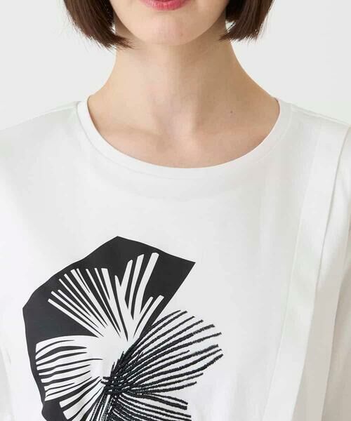 HIROKO BIS / ヒロコビス チュニック | 【接触冷感】刺繍モチーフアシンメトリーチュニックTシャツ /洗える | 詳細10