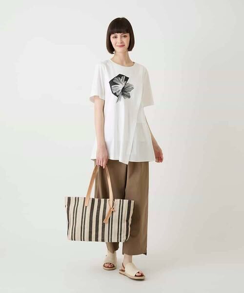 HIROKO BIS / ヒロコビス チュニック | 【接触冷感】刺繍モチーフアシンメトリーチュニックTシャツ /洗える | 詳細3
