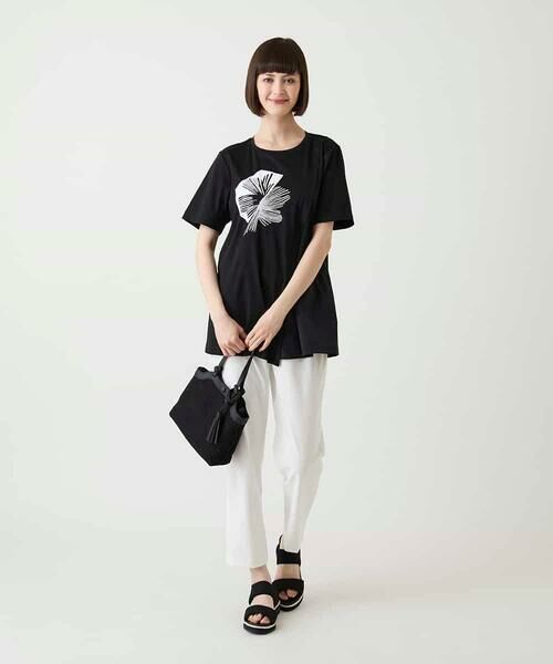 HIROKO BIS / ヒロコビス チュニック | 【接触冷感】刺繍モチーフアシンメトリーチュニックTシャツ /洗える | 詳細6