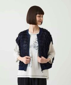 HIROKO BIS / ヒロコビス ベスト | フリンジチュールコンパクトベスト