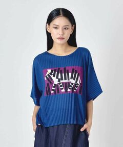 HIROKO BIS / ヒロコビス カットソー | シマウマプリントプリーツデザインTシャツ