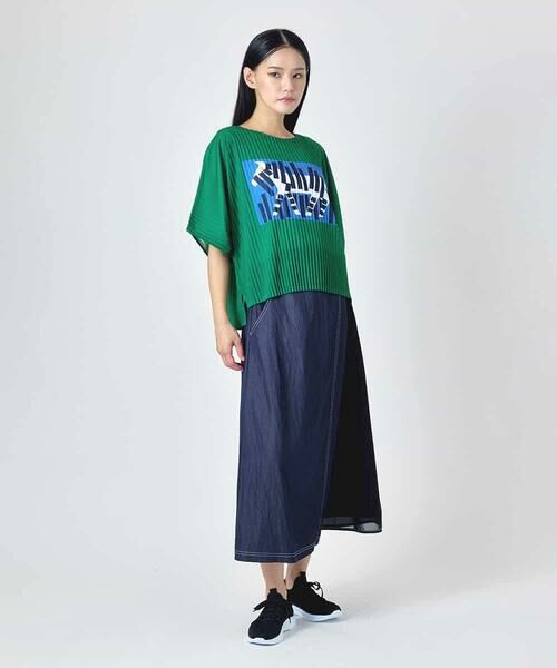HIROKO BIS / ヒロコビス カットソー | シマウマプリントプリーツデザインTシャツ | 詳細10