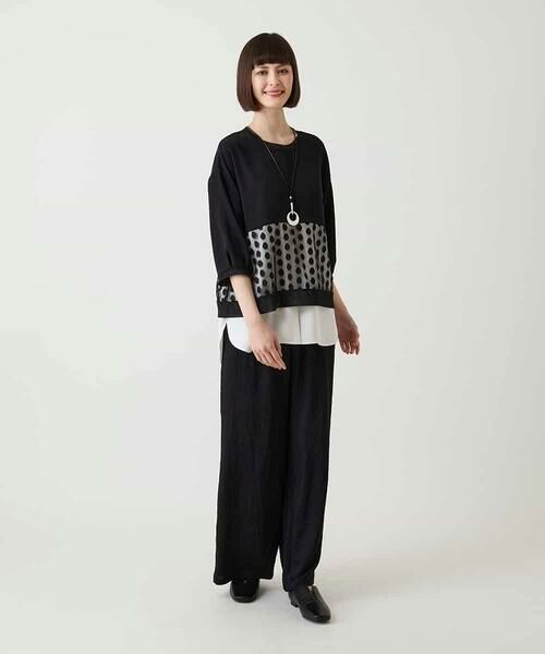 HIROKO BIS / ヒロコビス カットソー | ドットメッシュレイヤードデザイントップス | 詳細14