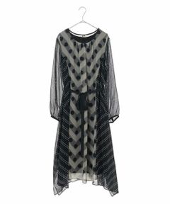 HIROKO BIS GRANDE / ヒロコビス グランデ ロング・マキシ丈ワンピース | 【洗濯機で洗える】ドットパネルプリントドレス
