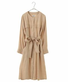 HIROKO BIS GRANDE / ヒロコビス グランデ ドレス | 【洗える】リネン混ノーカラーシャツワンピース