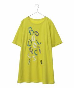 HIROKO BIS GRANDE / ヒロコビス グランデ チュニック | 【洗える/日本製】メッセージ入り刺繍ロングＴシャツ