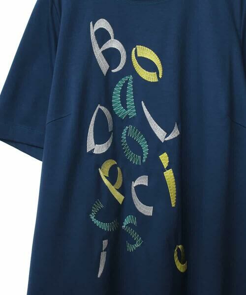 HIROKO BIS GRANDE / ヒロコビス グランデ チュニック | 【洗える/日本製】メッセージ入り刺繍ロングＴシャツ | 詳細4