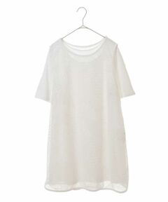 【洗える】デザインメッシュタンクトップ＆Tシャツセット