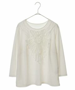 HIROKO BIS GRANDE / ヒロコビス グランデ カットソー | 【洗える/日本製】リボンエンブロイダリープルオーバー