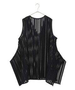 HIROKO BIS GRANDE / ヒロコビス グランデ ベスト | 【洗える】メッシュラッセルストライプジレ