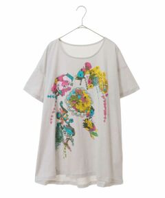 【洗える】パラリンアートチュニックTシャツ（Floris）