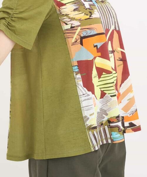 HIROKO BIS GRANDE / ヒロコビス グランデ カットソー | 【洗える】切り替えデザインアートプリントTシャツ | 詳細10