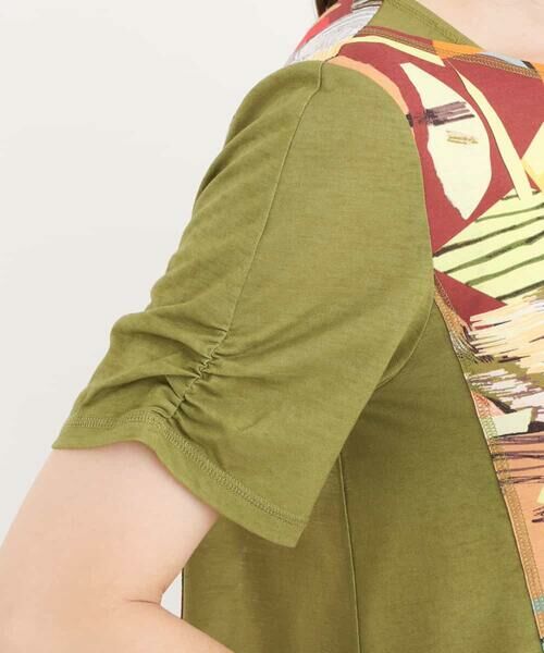 HIROKO BIS GRANDE / ヒロコビス グランデ カットソー | 【洗える】切り替えデザインアートプリントTシャツ | 詳細9