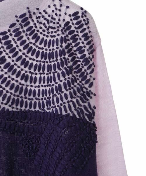 HIROKO BIS GRANDE / ヒロコビス グランデ ニット・セーター | バイカラー刺繍ニットプルオーバー | 詳細4