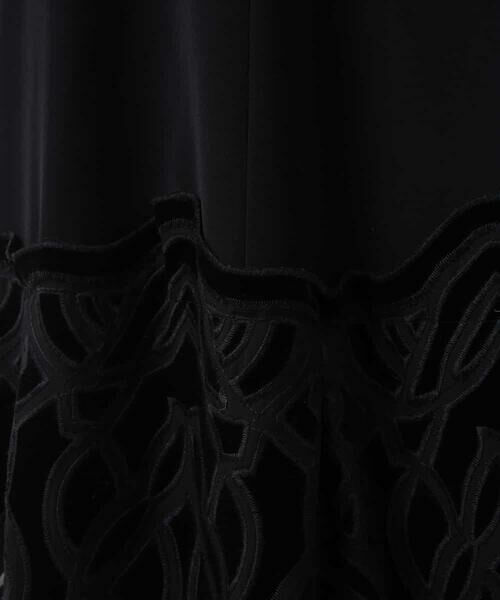 HIROKO BIS GRANDE / ヒロコビス グランデ ロング・マキシ丈スカート | 【洗える】ベロア刺繍レースフレアスカート | 詳細6
