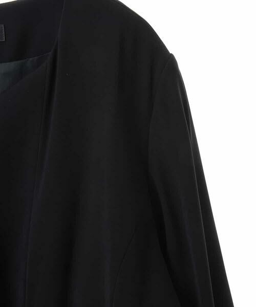 HIROKO BIS GRANDE / ヒロコビス グランデ ノーカラージャケット | 【洗える】ベロア刺繍レースデザインジャケット | 詳細3