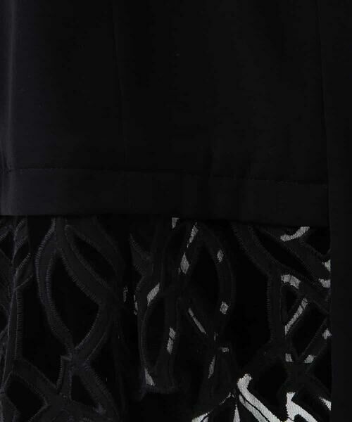HIROKO BIS GRANDE / ヒロコビス グランデ ノーカラージャケット | 【洗える】ベロア刺繍レースデザインジャケット | 詳細5