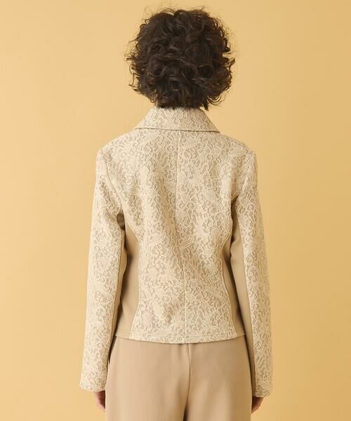 HIROKO BIS GRANDE / ヒロコビス グランデ レザーブルゾン・ジャケット | 【洗える】レースボンディングライダース風ジャケット | 詳細11