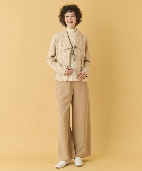 HIROKO BIS GRANDE / ヒロコビス グランデ レザーブルゾン・ジャケット | 【洗える】レースボンディングライダース風ジャケット | 詳細12