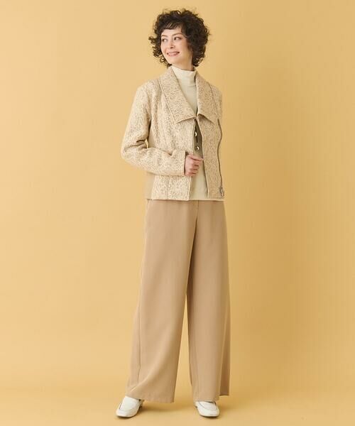 HIROKO BIS GRANDE / ヒロコビス グランデ レザーブルゾン・ジャケット | 【洗える】レースボンディングライダース風ジャケット | 詳細13