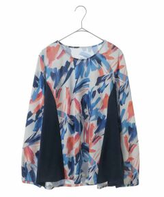 HIROKO BIS GRANDE / ヒロコビス グランデ カットソー | 【大きいサイズ】ボタニカルプリントスムースカットソー /洗濯機で洗える