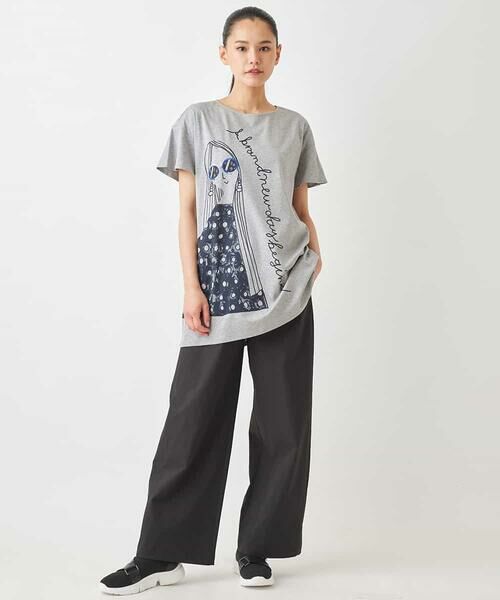 HIROKO BIS GRANDE / ヒロコビス グランデ チュニック | 【大きいサイズ】デザインプリントチュニックTシャツ /洗える | 詳細12