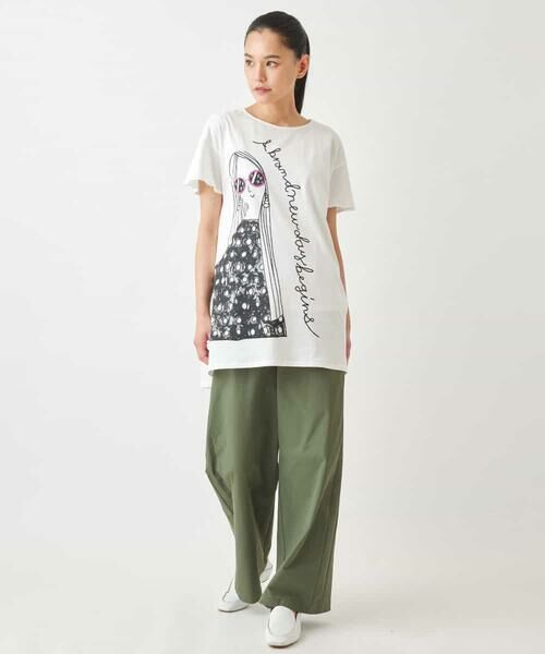 HIROKO BIS GRANDE / ヒロコビス グランデ チュニック | 【大きいサイズ】デザインプリントチュニックTシャツ /洗える | 詳細5