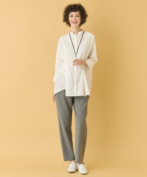 HIROKO BIS GRANDE / ヒロコビス グランデ シャツ・ブラウス | 【大きいサイズ】バンドカラータックデザインシャツ /洗濯機で洗える | 詳細15