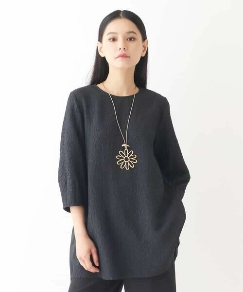 HIROKO BIS GRANDE / ヒロコビス グランデ チュニック | 【大きいサイズ】ふくれジャカードプリーツジョイントチュニック /洗える | 詳細19