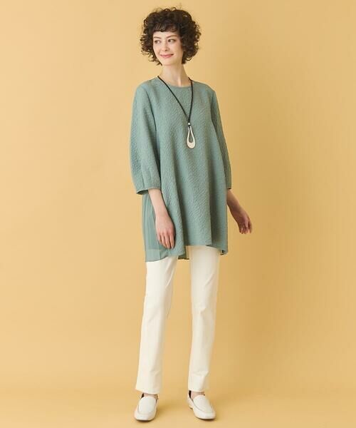 HIROKO BIS GRANDE / ヒロコビス グランデ チュニック | 【大きいサイズ】ふくれジャカードプリーツジョイントチュニック /洗える | 詳細20